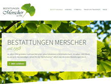 Tablet Screenshot of bestattungen-merscher.de